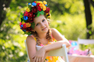 Cute Girl Flowers291945189